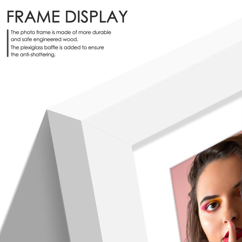 DUENPY 8.5x11 Double 5x7 Picture Frame Double Picture Frame Displays Two 5x7 inch Photos Available Horizontal Wall Mounting Display and Vertical White - Image 5