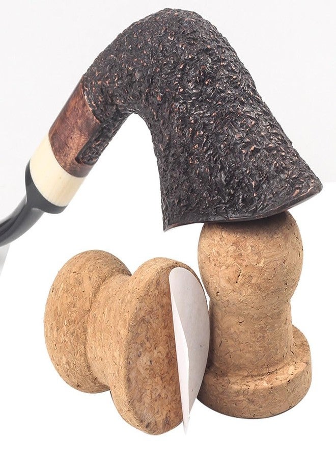 Luzen 2Pcs Tobacco Pipe Cork Knocker with Adhesive Bottom Replacement Cork Smoking Pipe Knocker Ashtray Pipe Cleaning Tool Accessories, Brown - Image 2