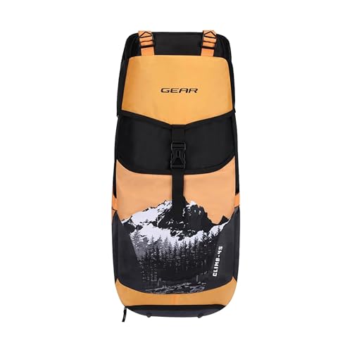 Gear Climb 45L Extra Large Water Resistant Rucksack/Travel bag/For Men & Women(Black - Yellow) - Image 1