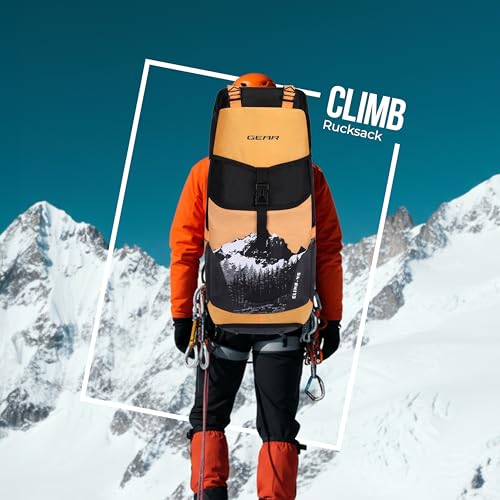 Gear Climb 45L Extra Large Water Resistant Rucksack/Travel bag/For Men & Women(Black - Yellow) - Image 2