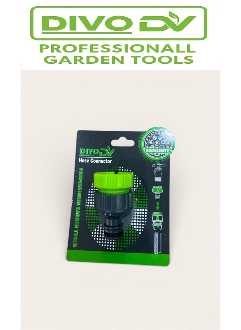 ديفو موصل خرطوم مياه للحديقة من ديفو – وصلة سريعة التركيب لفك وتثبيت الخرطوم بسهولة وبدون تسريب – أدوات حدائق احترافية | موديل DIVO – رقم البراند DVO714-37 - Image 1