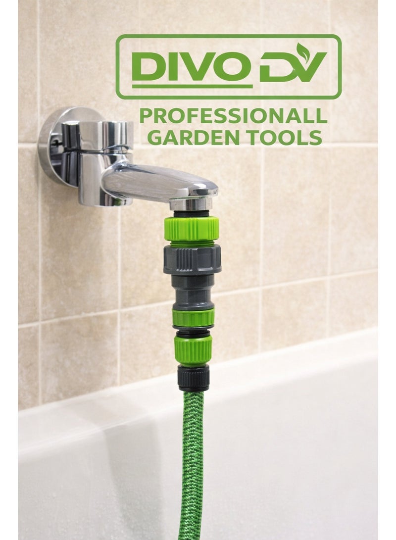 ديفو موصل خرطوم مياه للحديقة من ديفو – وصلة سريعة التركيب لفك وتثبيت الخرطوم بسهولة وبدون تسريب – أدوات حدائق احترافية | موديل DIVO – رقم البراند DVO714-37 - Image 2