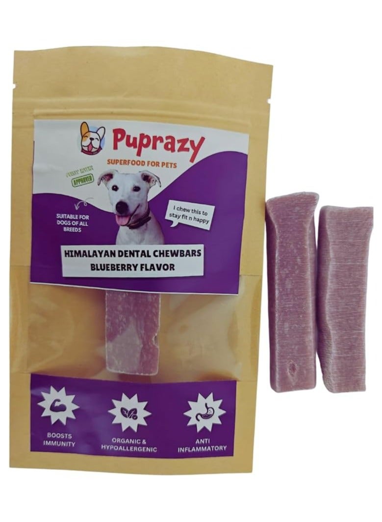 Puprazy Yak Himalayan Cheese Dog Chew Bars - Blueberry Flavor - Image 1