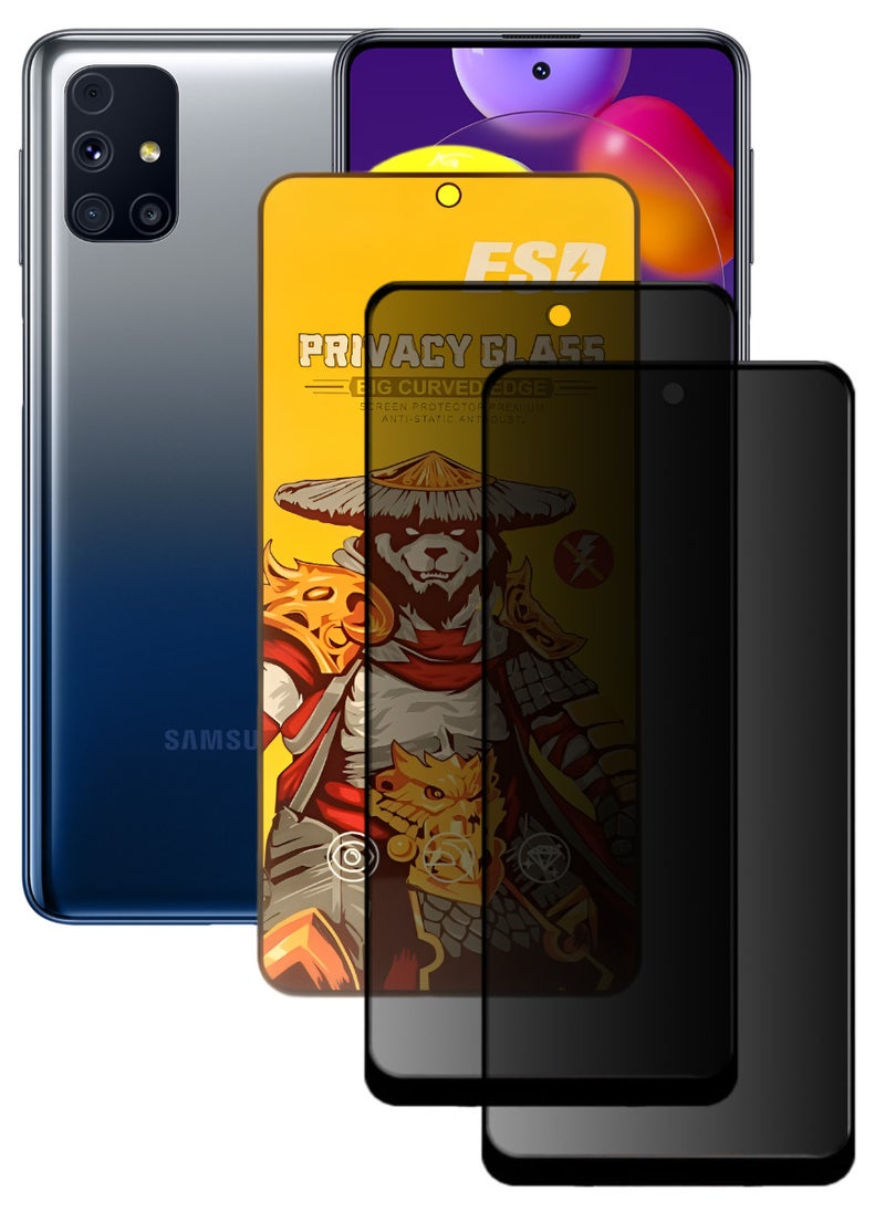 ESD 2 Pieces Tempered Dustproof Privacy Glass Screen Protector Compatible For Samsung Galaxy M31s - Image 1