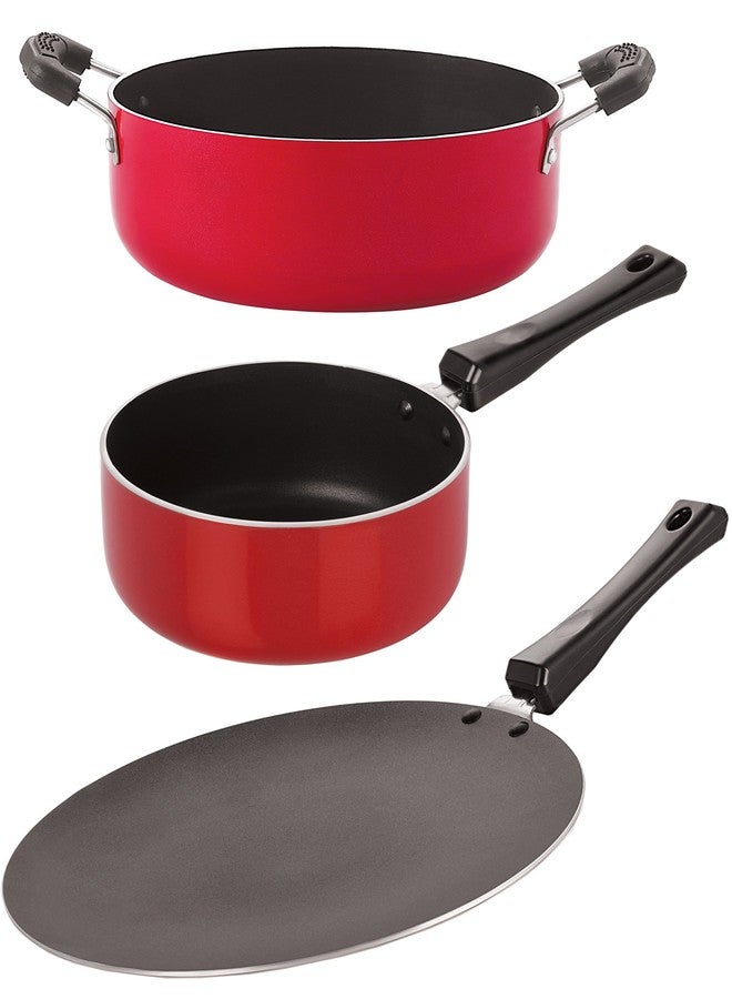 Nirlon Nonstick Heay Gauge Aluminium Cookware Combo Set - Image 1