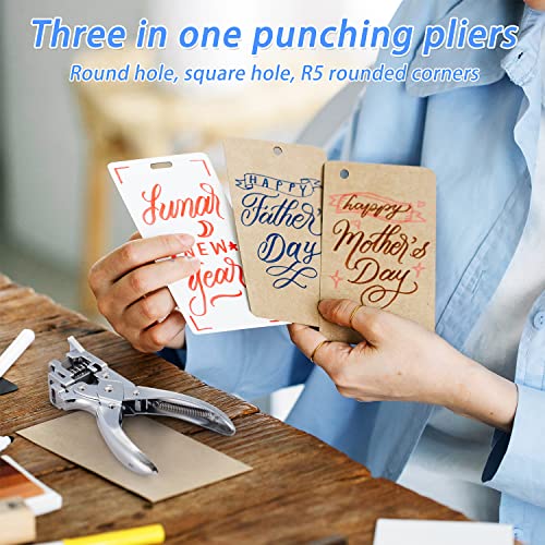 IMLIKE 3 in 1 Badge Slot Hole Punch for ID Card: IMLIKE Handheld Card Puncher Suitable for PVC Material, Business Cards and Cardstock(1/8"×33/64" Slot Hole, 3/16" Round Hole and R5 Corner Rounder in one) - Image 5