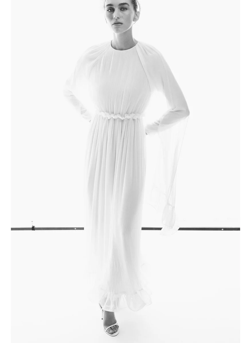تاتشي Chiffon Flounce Crepe Wedding Dress