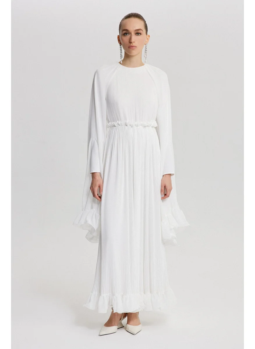 تاتشي Chiffon Flounce Crepe Wedding Dress