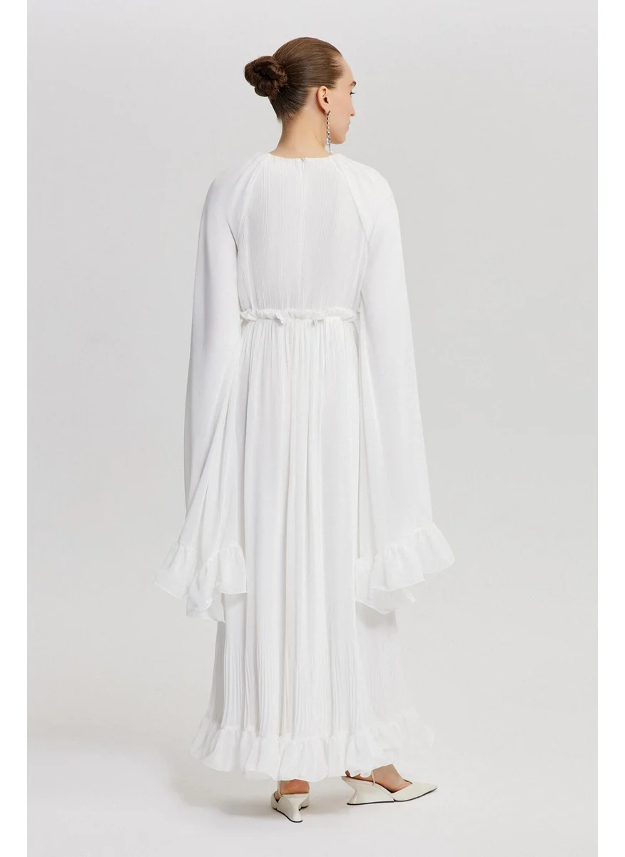 تاتشي Chiffon Flounce Crepe Wedding Dress