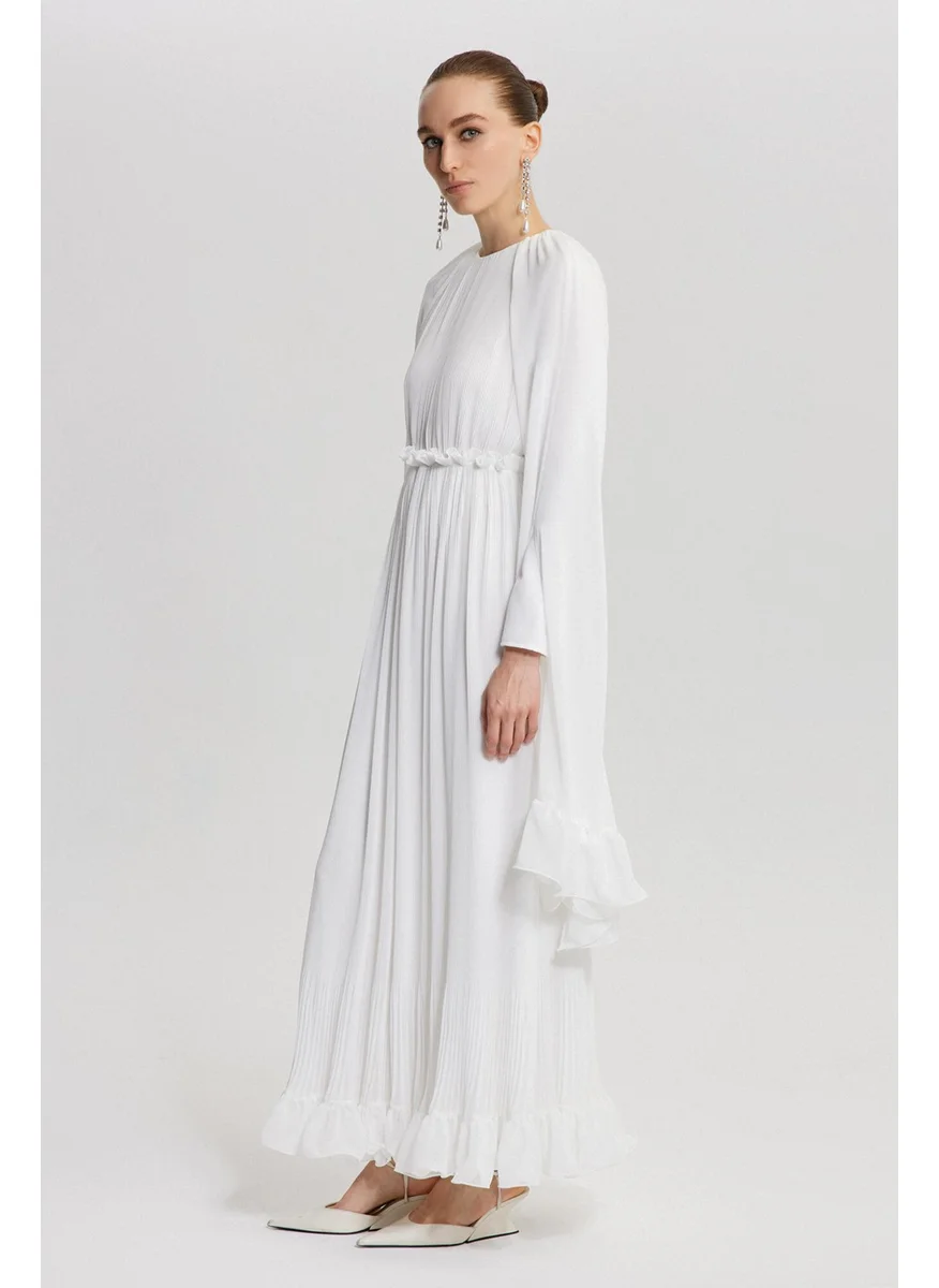 تاتشي Chiffon Flounce Crepe Wedding Dress