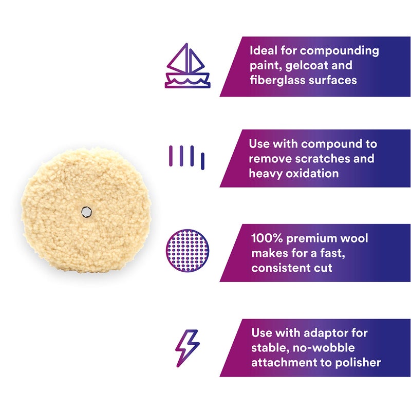Perfect-It 3M Wool Compounding Pad - Perfect-It 9 inch Quick Connect Pad 05753, 9 in - Image 3