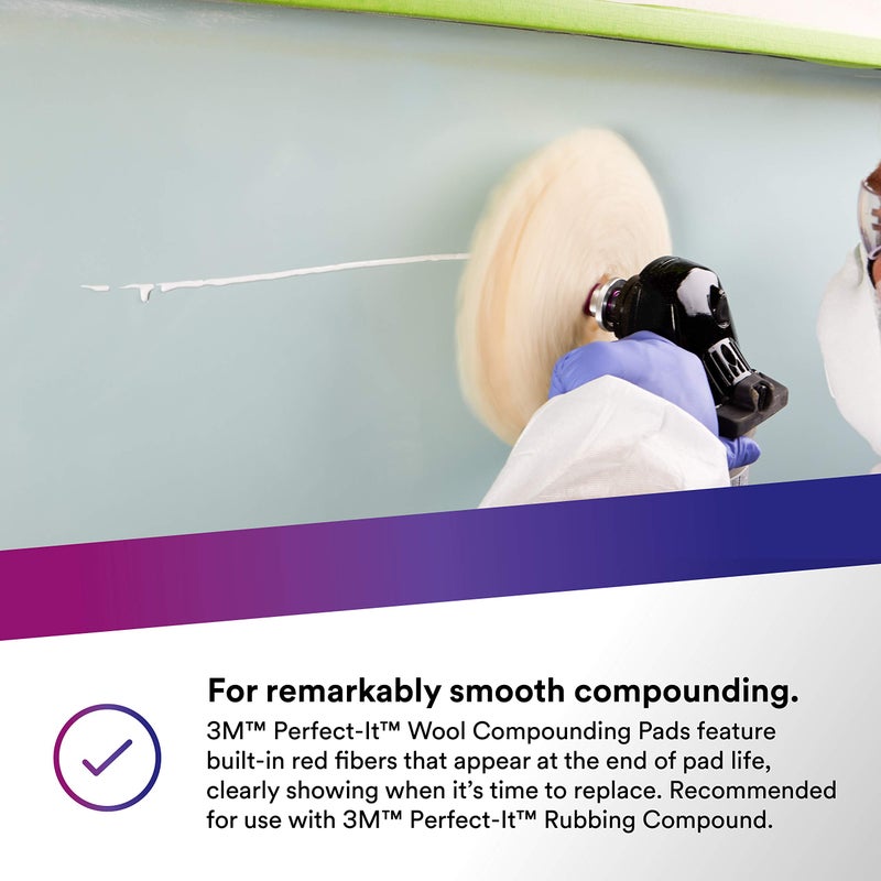 Perfect-It 3M Wool Compounding Pad - Perfect-It 9 inch Quick Connect Pad 05753, 9 in - Image 5