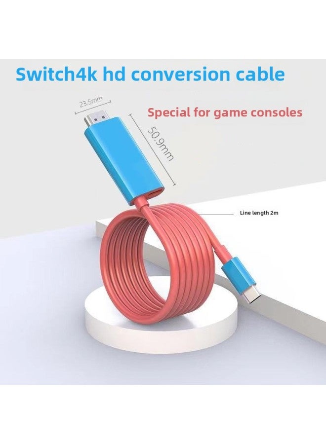 Suitable For SWITCH Nintendo Game Console Dedicated Type-c To HDMI Screen Converter 4K HD Conversion Line-Color:Black And White Screen Projection Line - Image 2