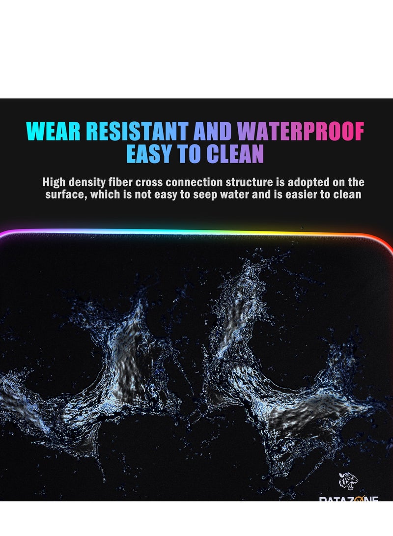 Datazone RGB Gaming Mouse Pad with 15 Lighting Modes and One-Touch Control – 350×250 Mm  – Waterproof Surface and Non-Slip Rubber Base – USB Powered – Perfect for Office and Gaming - Image 5