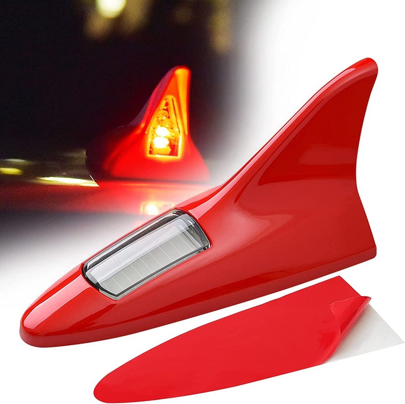Overa Car Shark Fin Antenna Light - Anti-Collision Warning and Roof Modification, Stylish Car Decoration (Red, 1 Pack) - Image 1
