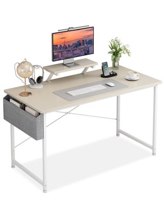 Office Table with Storage Bag, Computer Desk with Monitor Stand, Study Desk for Home & Office, Compact Writing Workstation (110x50x75cm, Beige) - pzsku/Z21C17A8BC50706E6D9D6Z/45/1749608451/c6c23197-275b-4bee-8cf0-48f575976380