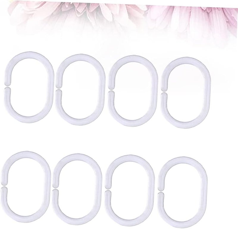 Plastic C Shaped Shower Curtain Hooks 60 Pack Rustproof Easy Glide Bath Rings - Image 3