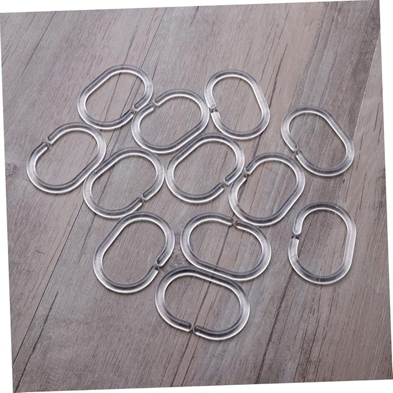 Plastic C Shaped Shower Curtain Hooks 60 Pack Rustproof Easy Glide Bath Rings - Image 5