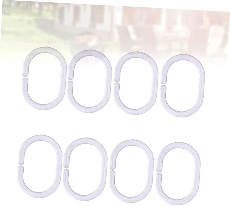 Plastic C Shaped Shower Curtain Hooks 60 Pack Rustproof Easy Glide Bath Rings - Image 4