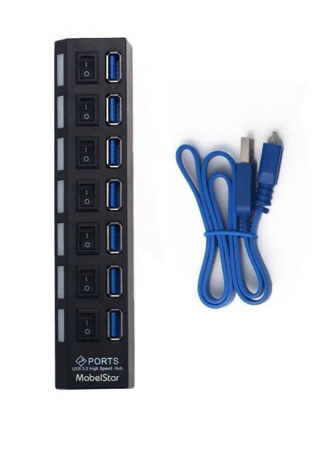 NIBEMINENT 7 Ports USB Hub Black