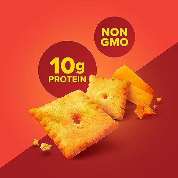 Pure Protein Cheesy Crackers, Cheddar, High Protein Snack, 10G Protein, 1.06 Oz (Pack of 12) - Image 5