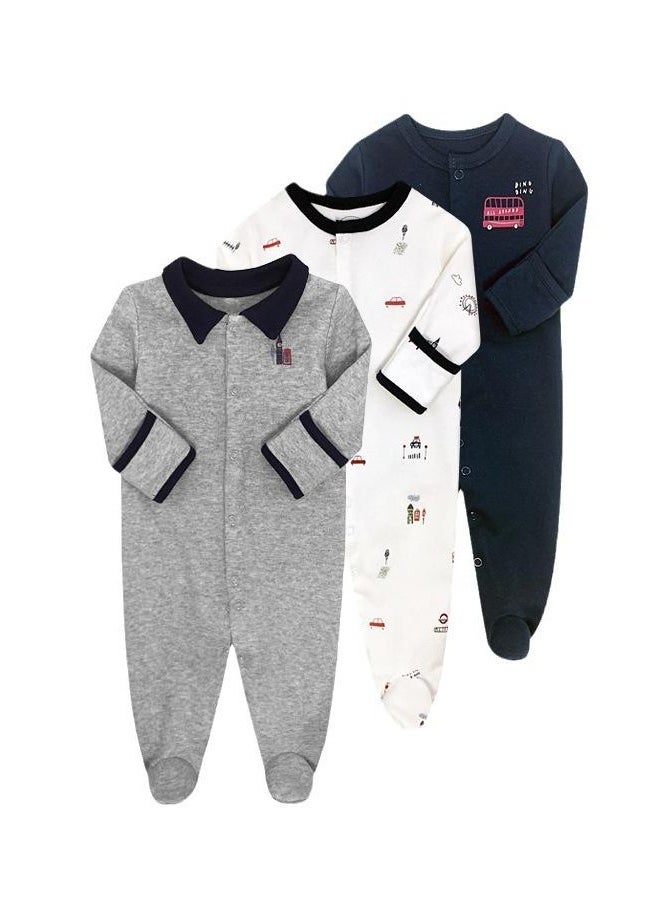 SKT Shiketro Cotton Newborn Onesie Baby Clothes Three-Piece Set 