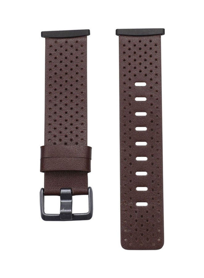 Leather Replacement Band for Fitbit Versa 3/Fitbit Sense Brown - Image 1