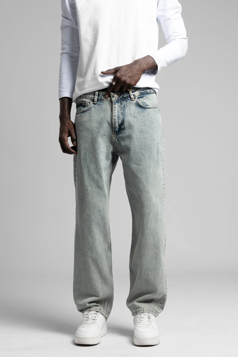 كاتش بنطلون جينز فضفاض مغسول