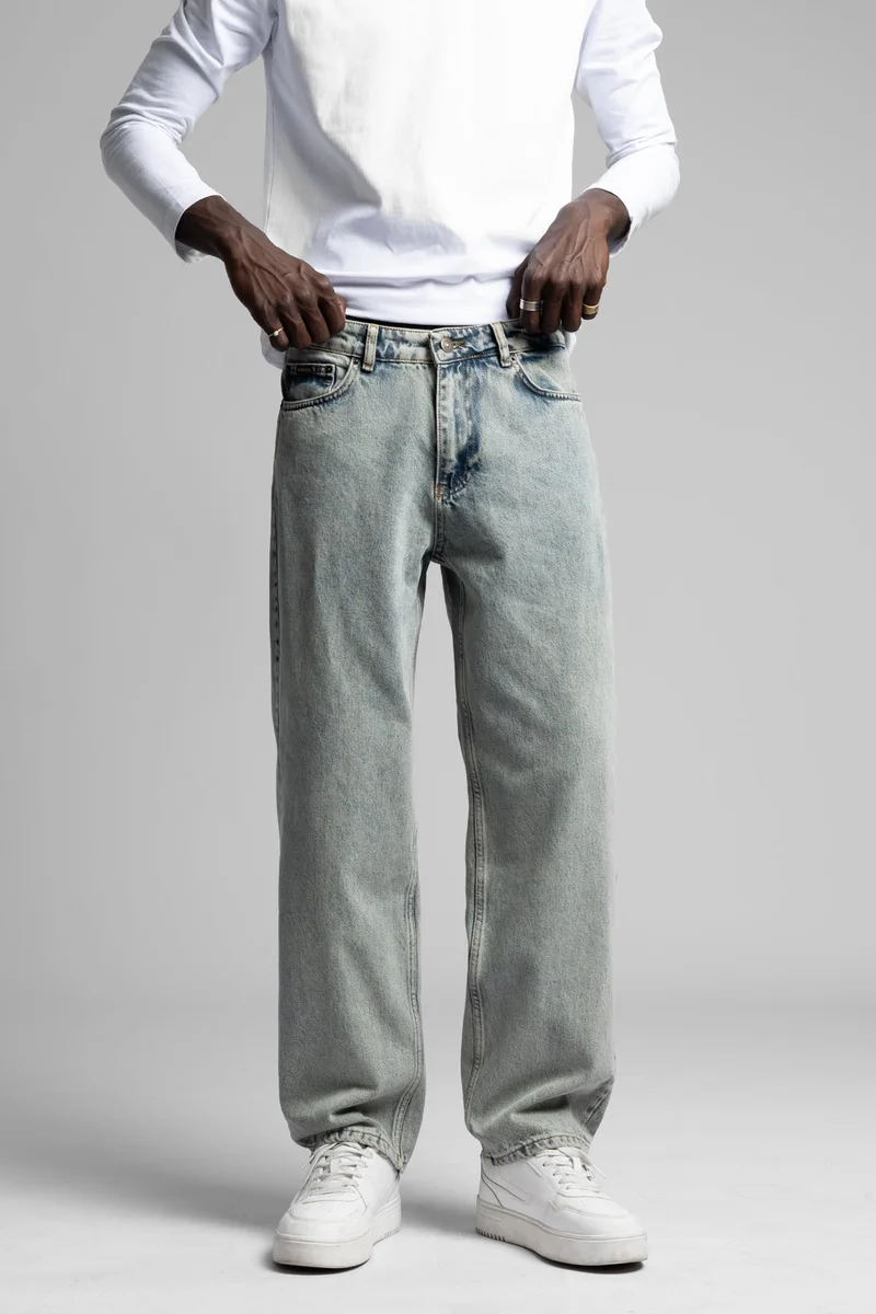 كاتش بنطلون جينز فضفاض مغسول