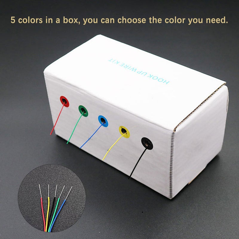 30AWG سلك نحاسي أحادي النواة مرن مطلي بالقصدير كابل اختبار أسلاك كهربائية لتصميم الذات مزيج من 5 ألوان - Image 4