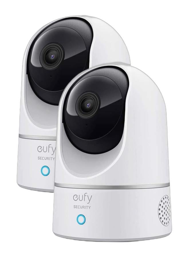 eufy Security 2K Indoor Cam Pan & Tilt, Home Security Indoor Camera, Human and Pet AI, Works with Voice Assistants, Motion Tracking, Night Vision, MicroSD Card Required, HomeBase Not Required Bundle - Image 1