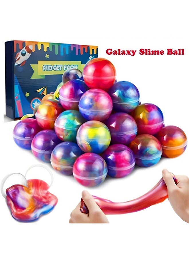 Beauenty Slime Party Favors, 24 Pack Galaxy Slime Ball - Stretchy, Non-Sticky, Mess-Free, Stress Relief, and Safe for Girls and Boys - Classroom Reward, Party Supplies  - Image 1