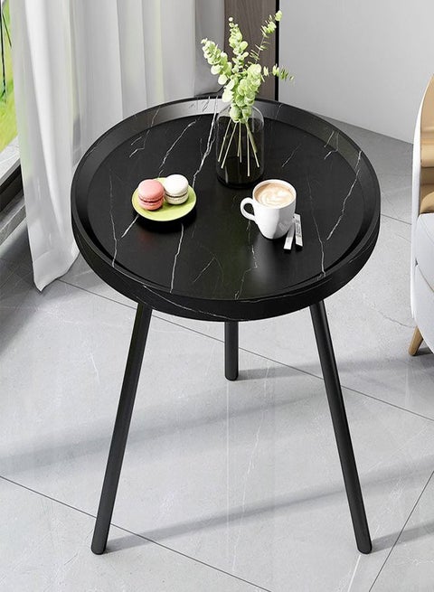 Multipurpose Modern Design Nordic Style Luxury Round Coffee Table Stable Base Side Table Center Table for Living Room Home Office 50x50x48 cm