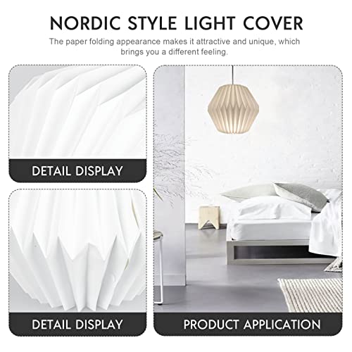 minkissy Nordic Style Geometric Lampshade Hanging Lamp Cover Paper Origami Light Shade for Home Office Hotel Bar Decoration 1259 Inch - Image 3