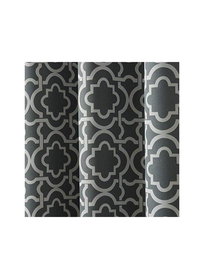 The Bros Barnett Trellis Blackout Grommet Curtain Panel, 40" X 63", Gray - Image 3