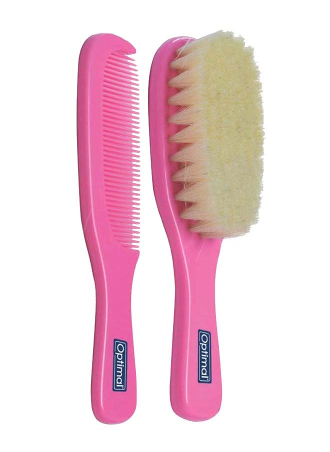 Optimal Brush And Comb Set, Pink  - Image 1