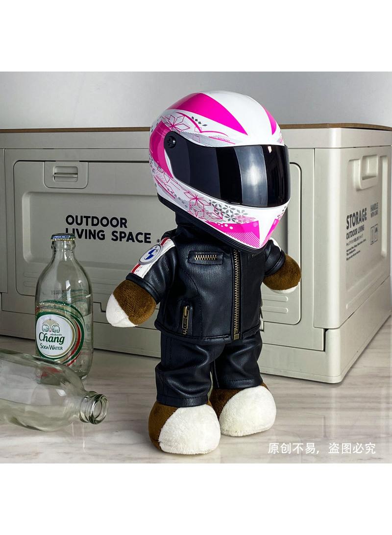 general Mini Style Full Face Plush Toy Helmet Motorcycle Lover’s Small Racing Crash Helmet Souvenir Ornament Desk Decorator Motorsport Fans Gift 30cm - Image 1