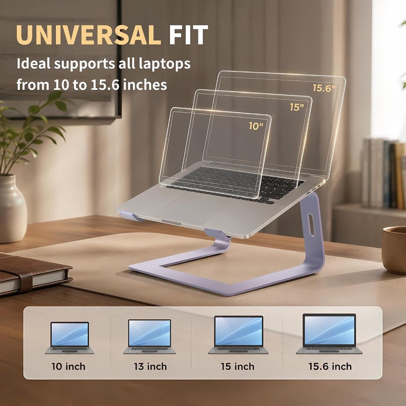 Orionstar حامل كمبيوتر محمول من الألومنيوم، متوافق مع أجهزة Apple Mac MacBook Air Pro من 10 إلى 15.6 بوصة، حامل مريح (أرجواني) - Image 3