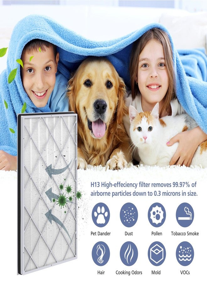 Ecleanfy فلتر بديل HE601 H13 True HEPA متوافق مع Shark Air Purifi-er 6 (HE601 وHE602)، #HE6FKPET، True HEPA لاستبدال Shark HE601 Air Purifi-er، عبوة واحدة - Image 3