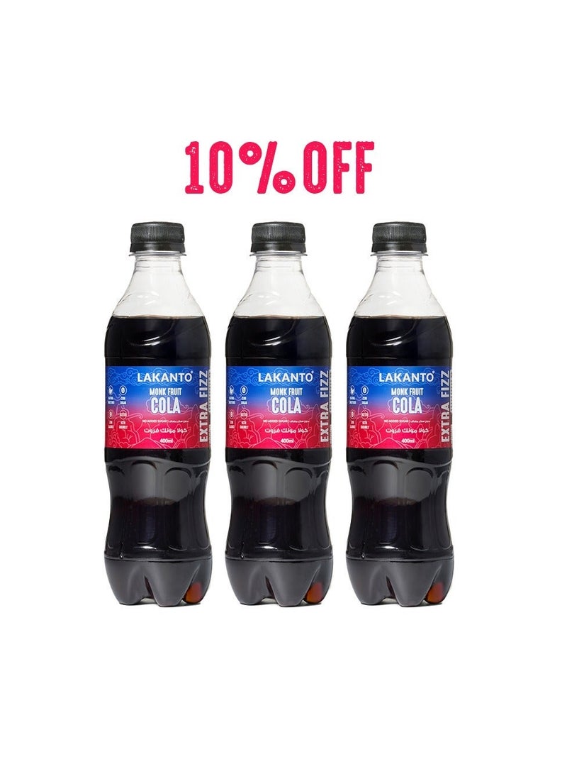 لاكانتو كولا مُحلّاة طبيعيًا بالمونكفروت –  3 زجاجات - Image 1