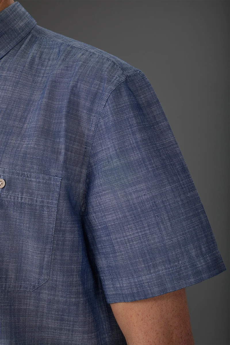 Doppelganger Men's concealed button down casual shirt - Indigo