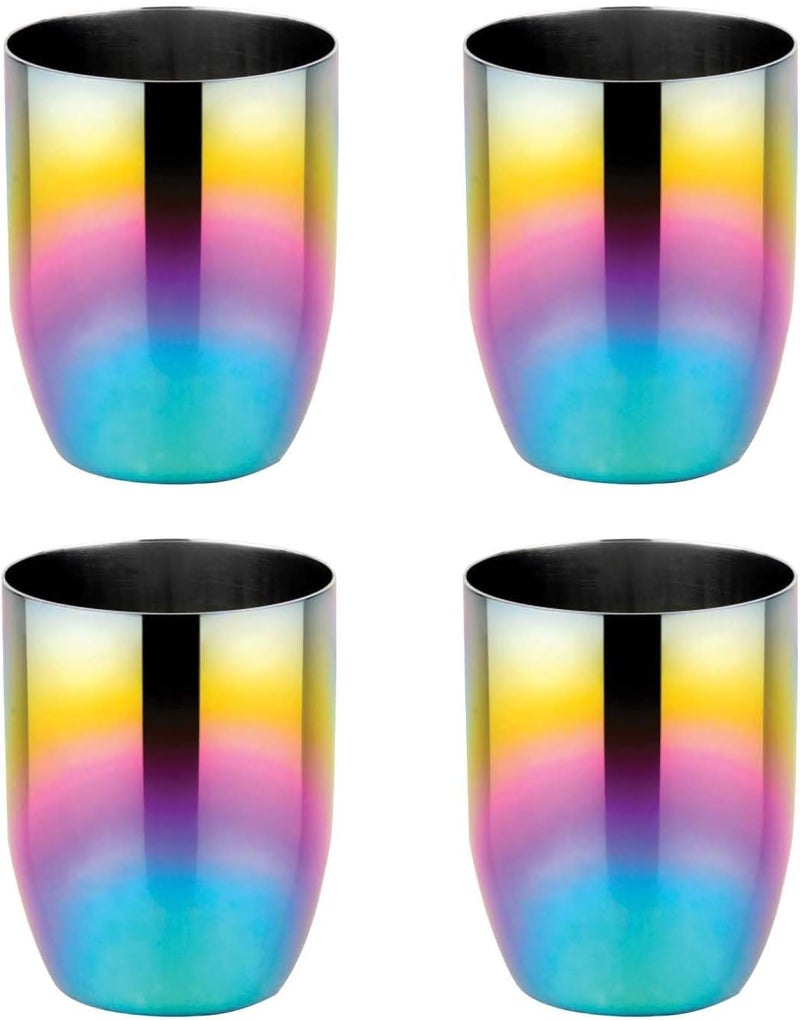Ahimsa Stainless Steel Kids Cups  Pediatrician Designed Toddler Cup for Open Cup Training 8oz 100 BPA Free  Dishwasher Safe Set of 4 Rainbow Cups - Image 1
