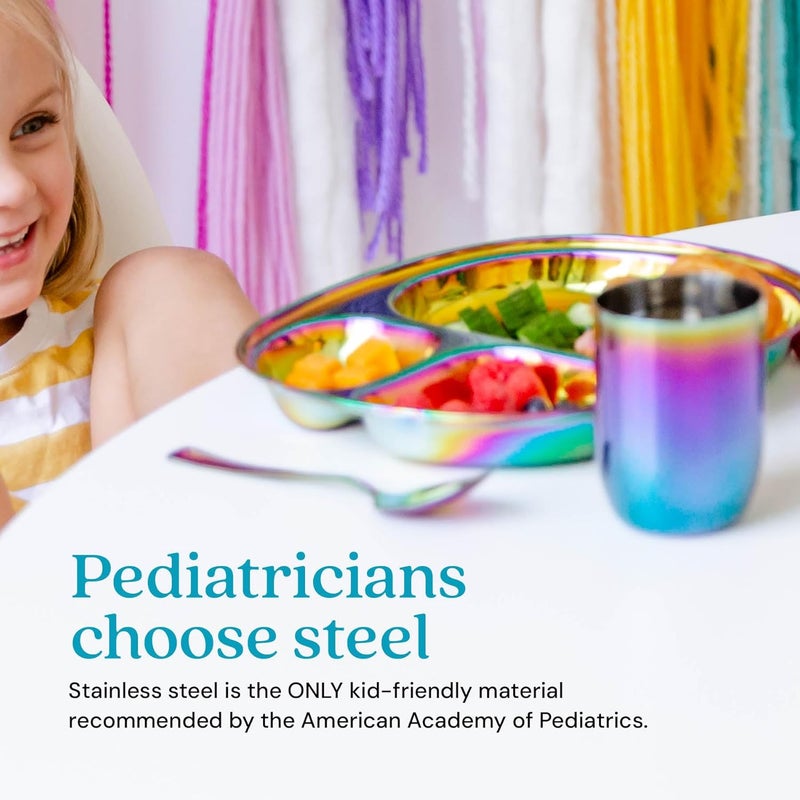 Ahimsa Stainless Steel Kids Cups  Pediatrician Designed Toddler Cup for Open Cup Training 8oz 100 BPA Free  Dishwasher Safe Set of 4 Rainbow Cups - Image 2