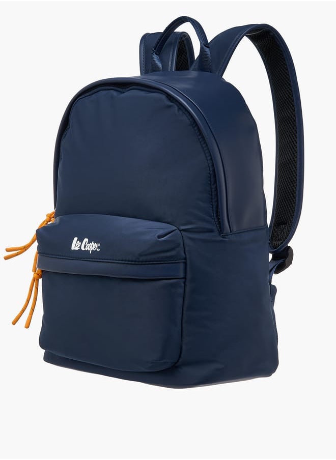 Lee Cooper - Women Logo Print Backpack with Adjustable Shoulder Straps and Zip Closure - 31x40x19 cm - Image 1