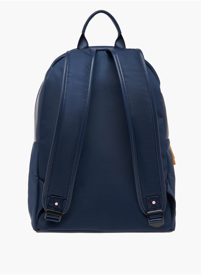 Lee Cooper - Women Logo Print Backpack with Adjustable Shoulder Straps and Zip Closure - 31x40x19 cm - Image 1