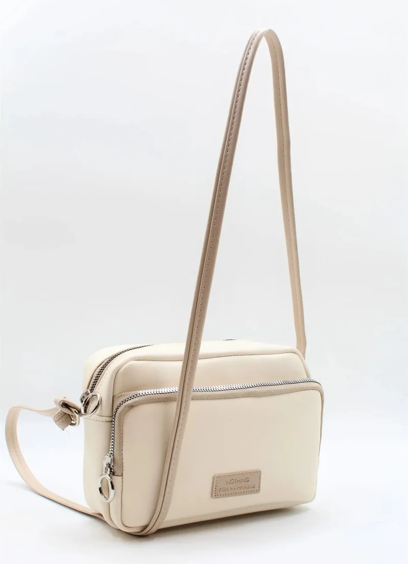 Nothing Women's 3-Piece Snap Bag Furry Plush Bag 2 Compartment Bag Set with Daisy Necklace Gift