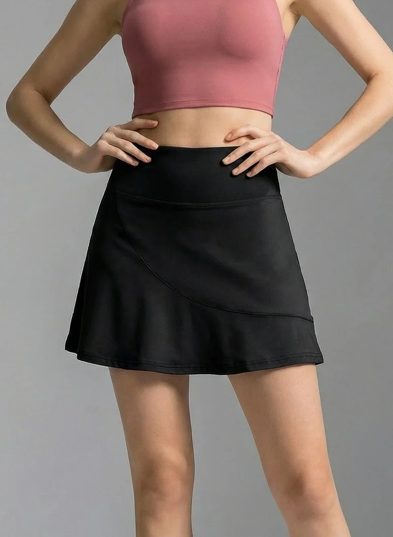 SVL Padel & Tennis Skirt with Built-in Shorts and Pocket - Black - SVL