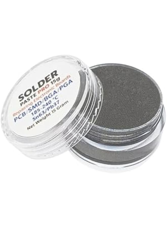 معجون لحام معدني PRO 185-240 درجة مئوية Sn63-Pb37 15 جرام لإعادة العمل والإصلاح PCB/SMD/BGA/PGA