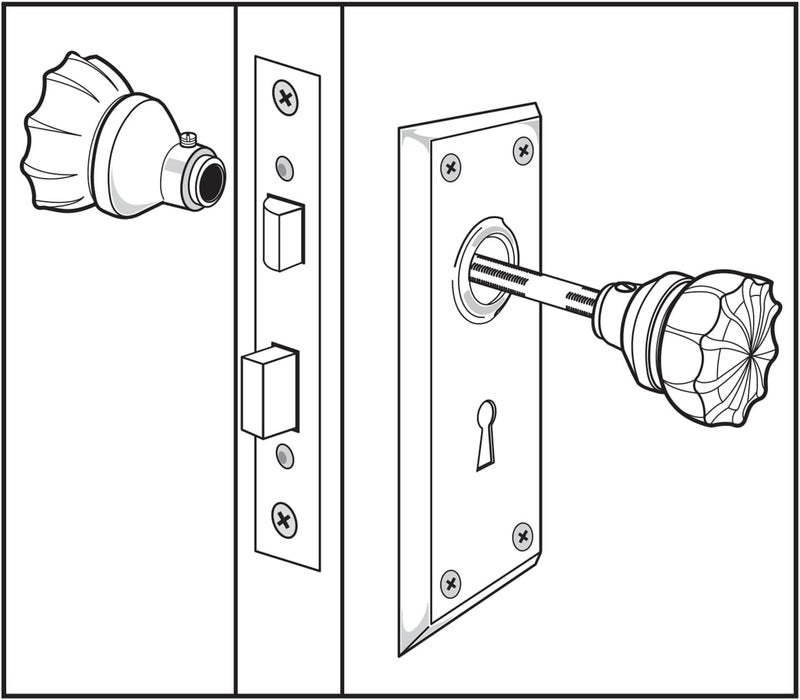 Prime-Line E 2294 Mortise Keyed Brass Knob for Antique Lock Replacement - Fits 1-3/8 to 1-3/4 Inch Interior Doors - Image 4