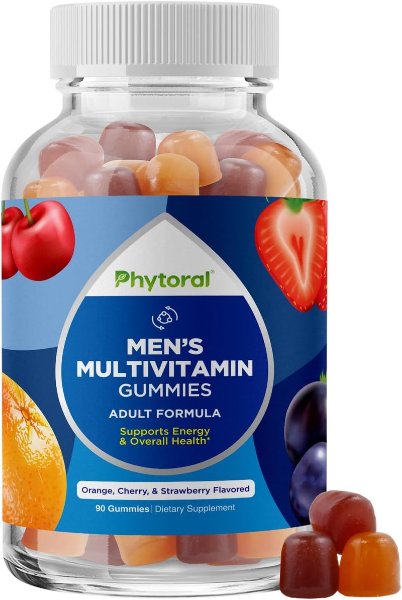 Phytoral Natural Multivitamin for Men Gummies with Zinc  Vitamin D C A  Biotin B6 B12 Full Health Supplement - Image 1